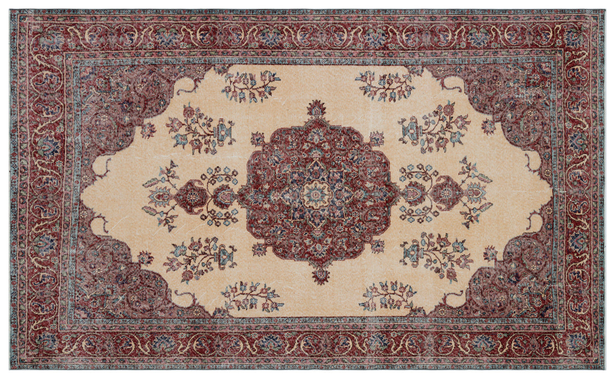 Naturel Over Dyed Vintage Rug 6&#39;4&#39;&#39; x 10&#39;1&#39;&#39; ft 193 x 308 cm