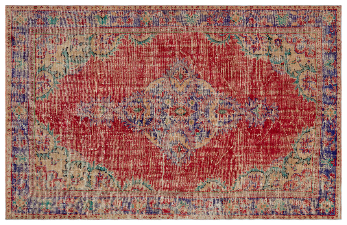 Naturel Over Dyed Vintage Rug 6&#39;3&#39;&#39; x 9&#39;4&#39;&#39; ft 190 x 284 cm