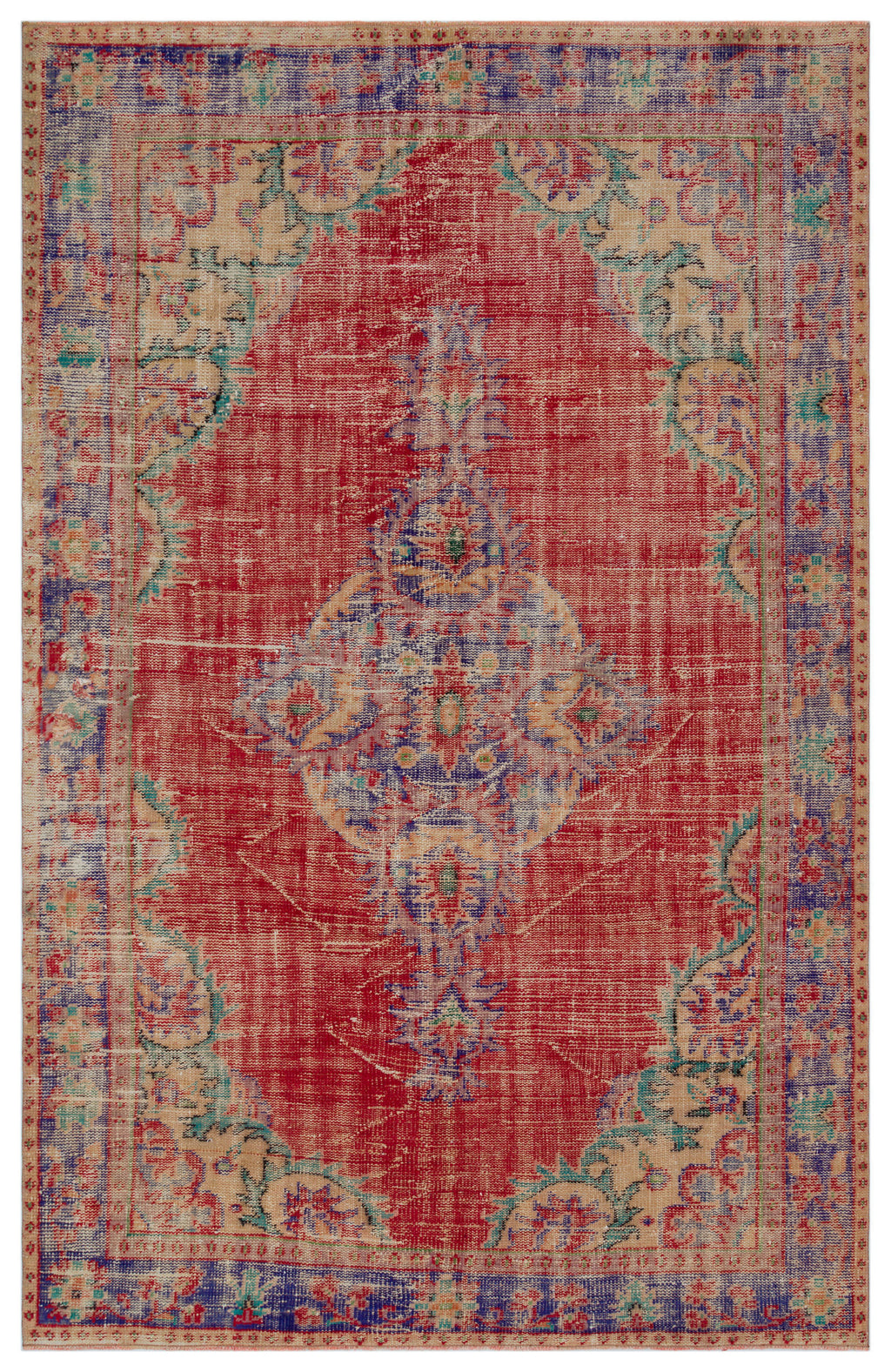 Naturel Over Dyed Vintage Rug 6'3'' x 9'4'' ft 190 x 284 cm
