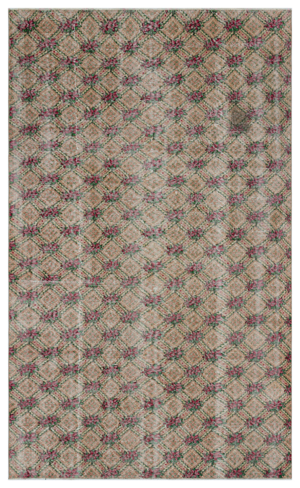 Naturel Over Dyed Vintage Rug 5'3'' x 8'8'' ft 160 x 265 cm