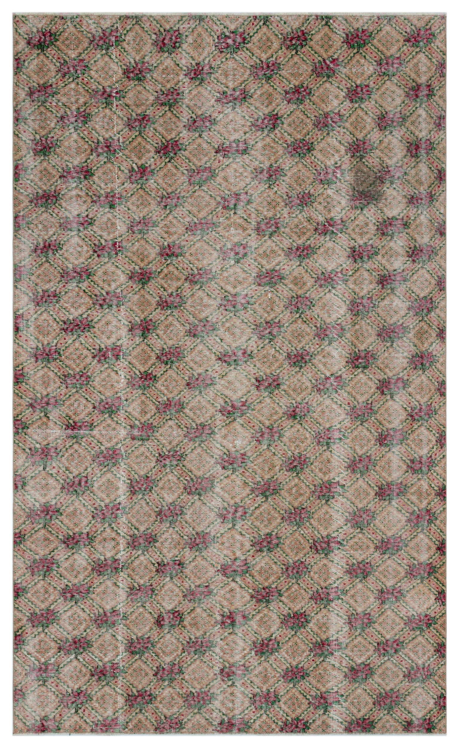 Naturel Over Dyed Vintage Rug 5'3'' x 8'8'' ft 160 x 265 cm