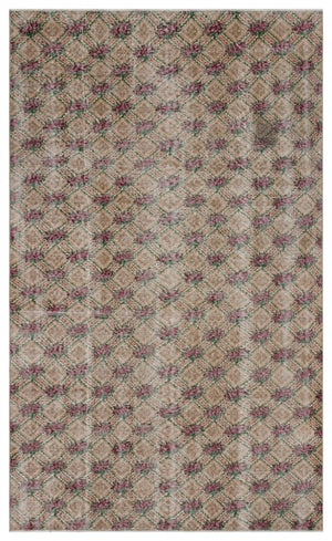 Naturel Over Dyed Vintage Rug 5'3'' x 8'8'' ft 160 x 265 cm