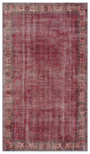 Naturel Over Dyed Vintage Rug 5'2'' x 9'1'' ft 158 x 277 cm