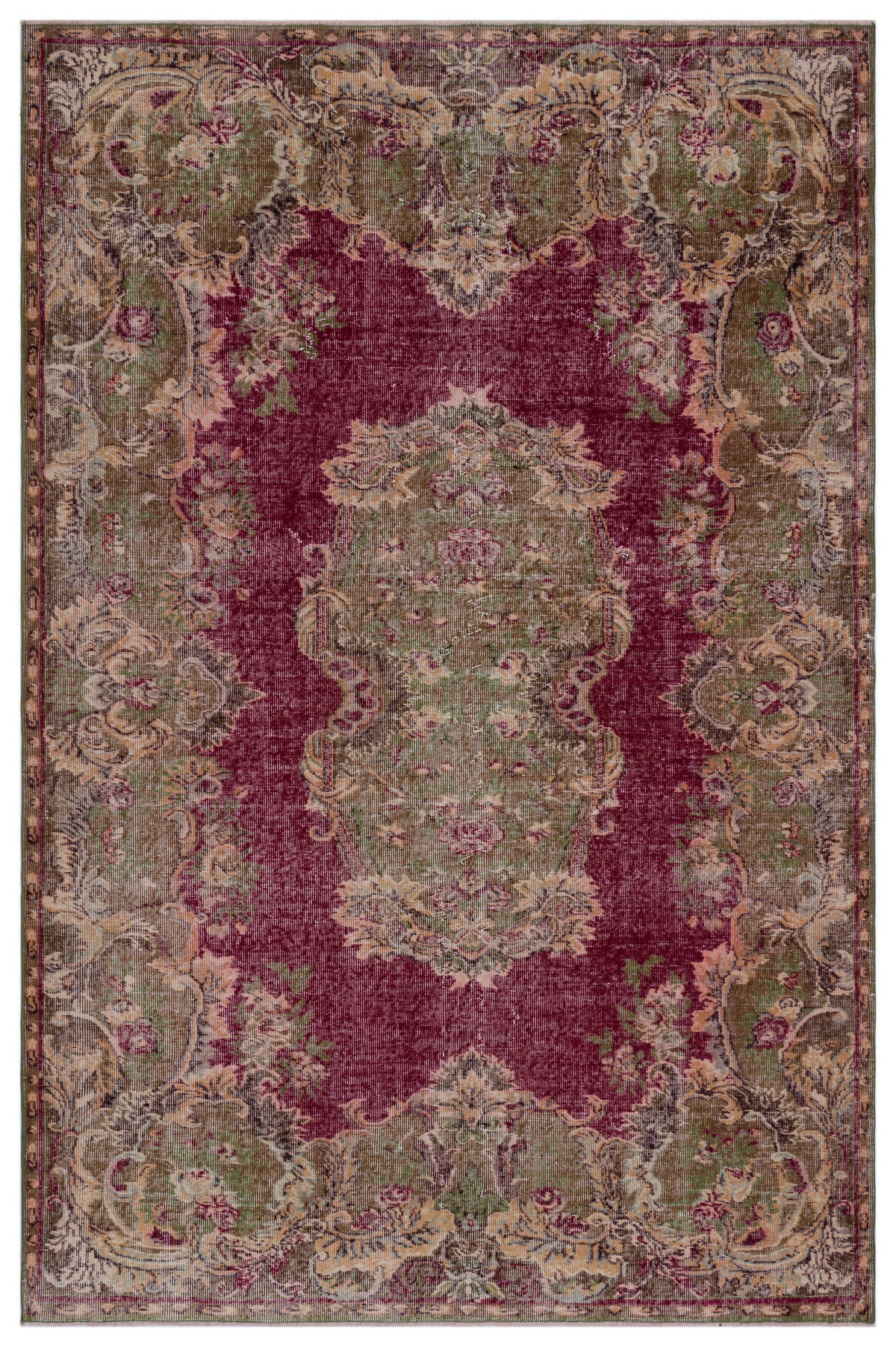 Naturel Over Dyed Vintage Rug 6&#39;4&#39;&#39; x 9&#39;7&#39;&#39; ft 192 x 292 cm