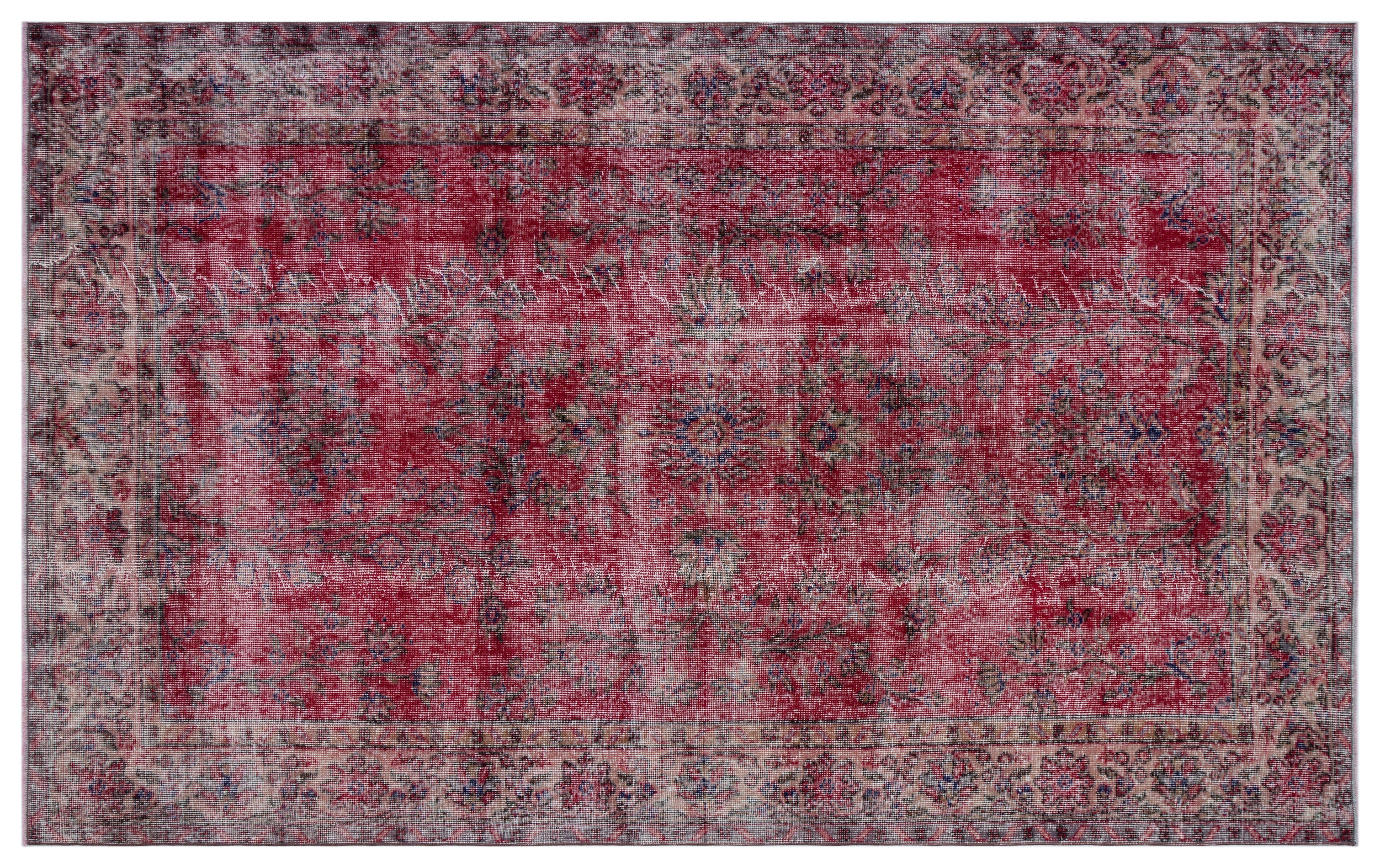 Naturel Over Dyed Vintage Rug 5'8'' x 9'1'' ft 172 x 276 cm