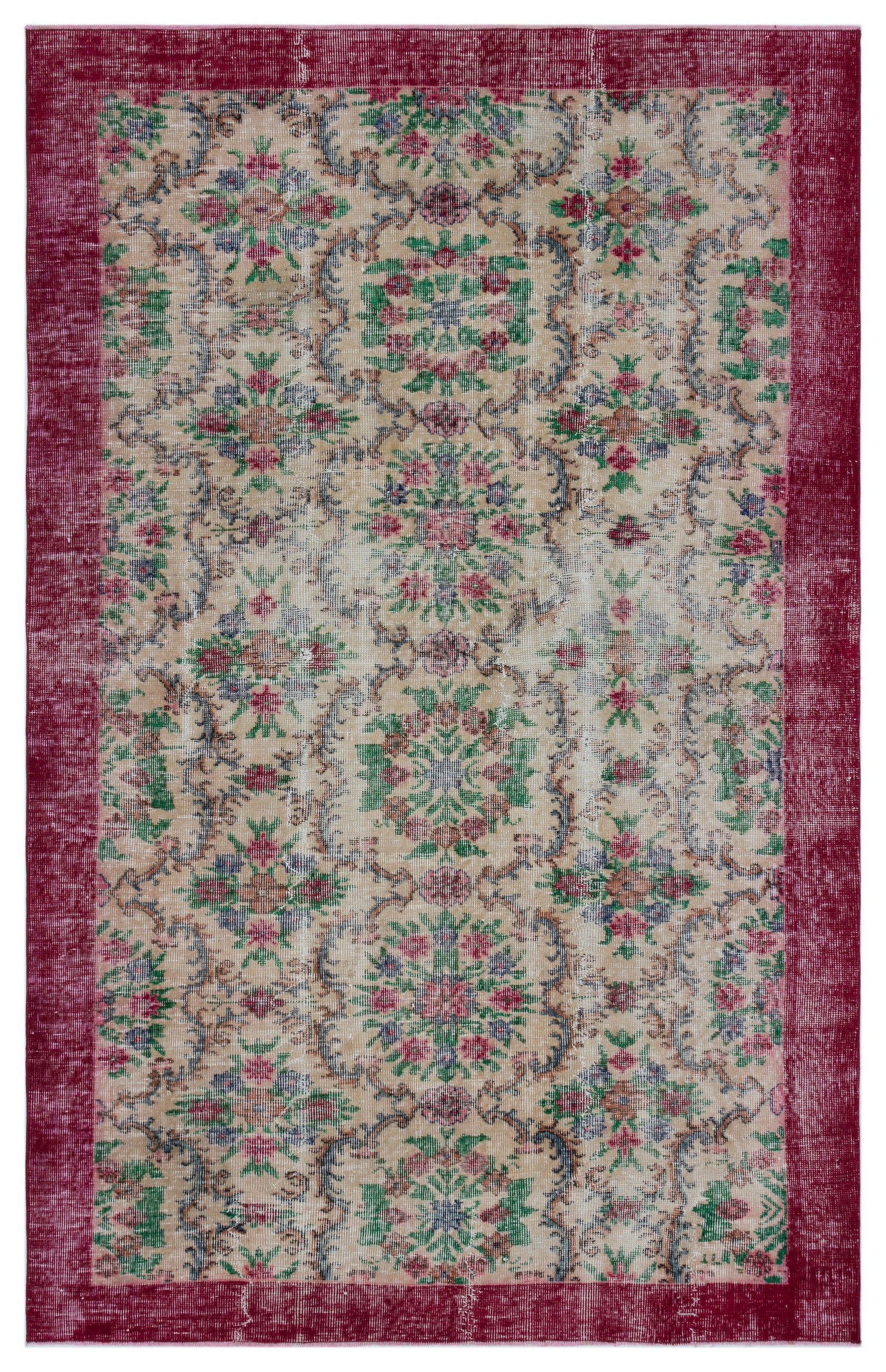 Naturel Over Dyed Vintage Rug 5'1'' x 7'10'' ft 154 x 240 cm