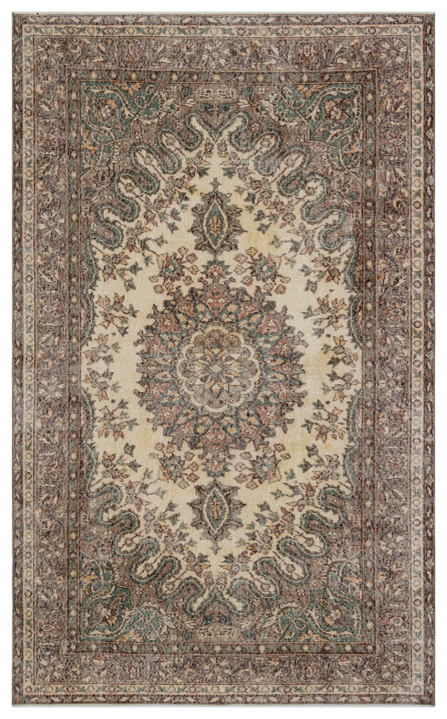 Naturel Over Dyed Vintage Rug 5'5'' x 8'9'' ft 164 x 267 cm