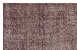 Brown Over Dyed Vintage Rug 5'1'' x 7'12'' ft 155 x 243 cm