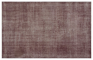 Brown Over Dyed Vintage Rug 5'1'' x 7'12'' ft 155 x 243 cm