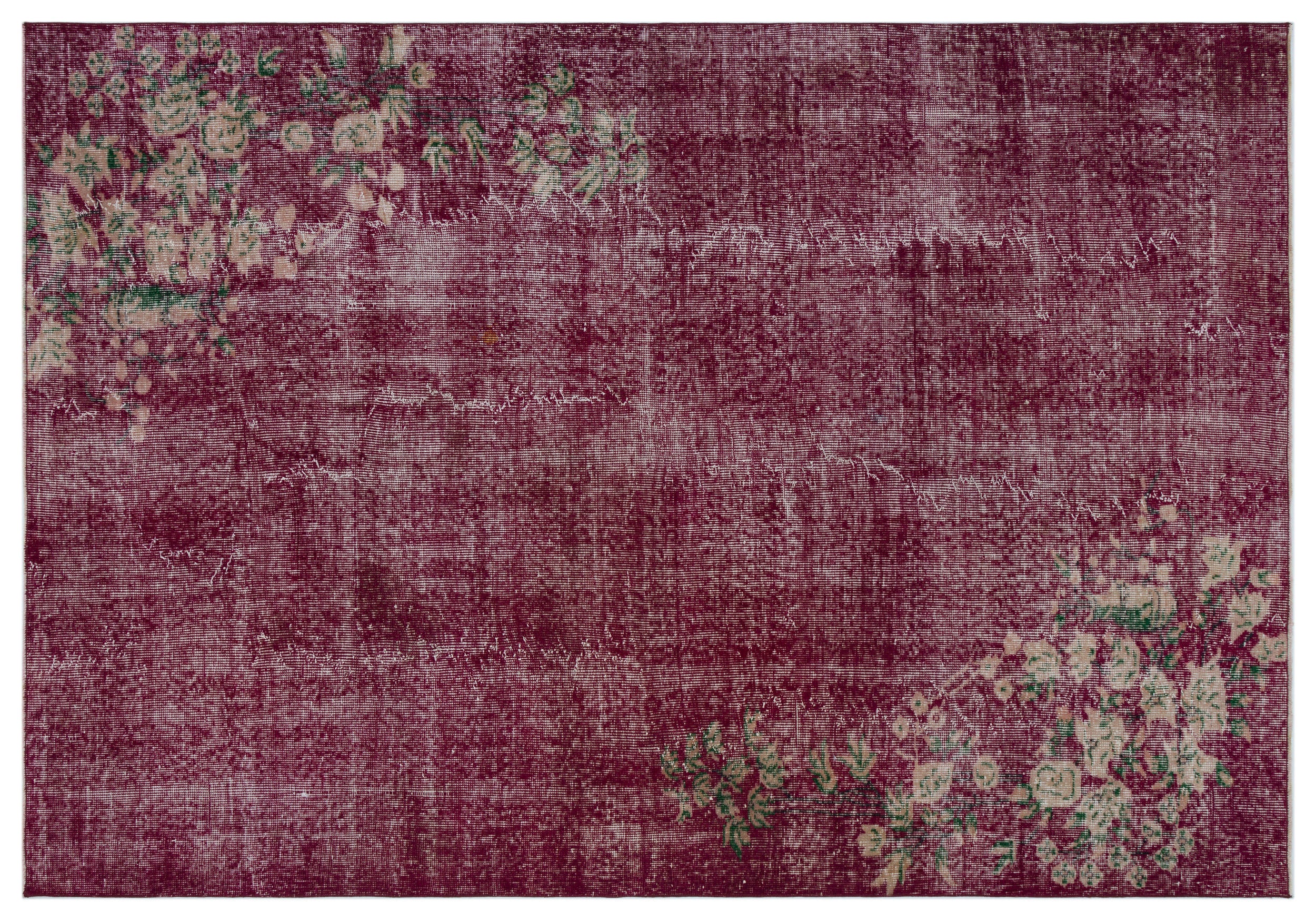 Naturel Over Dyed Vintage Rug 5'11'' x 8'5'' ft 180 x 257 cm