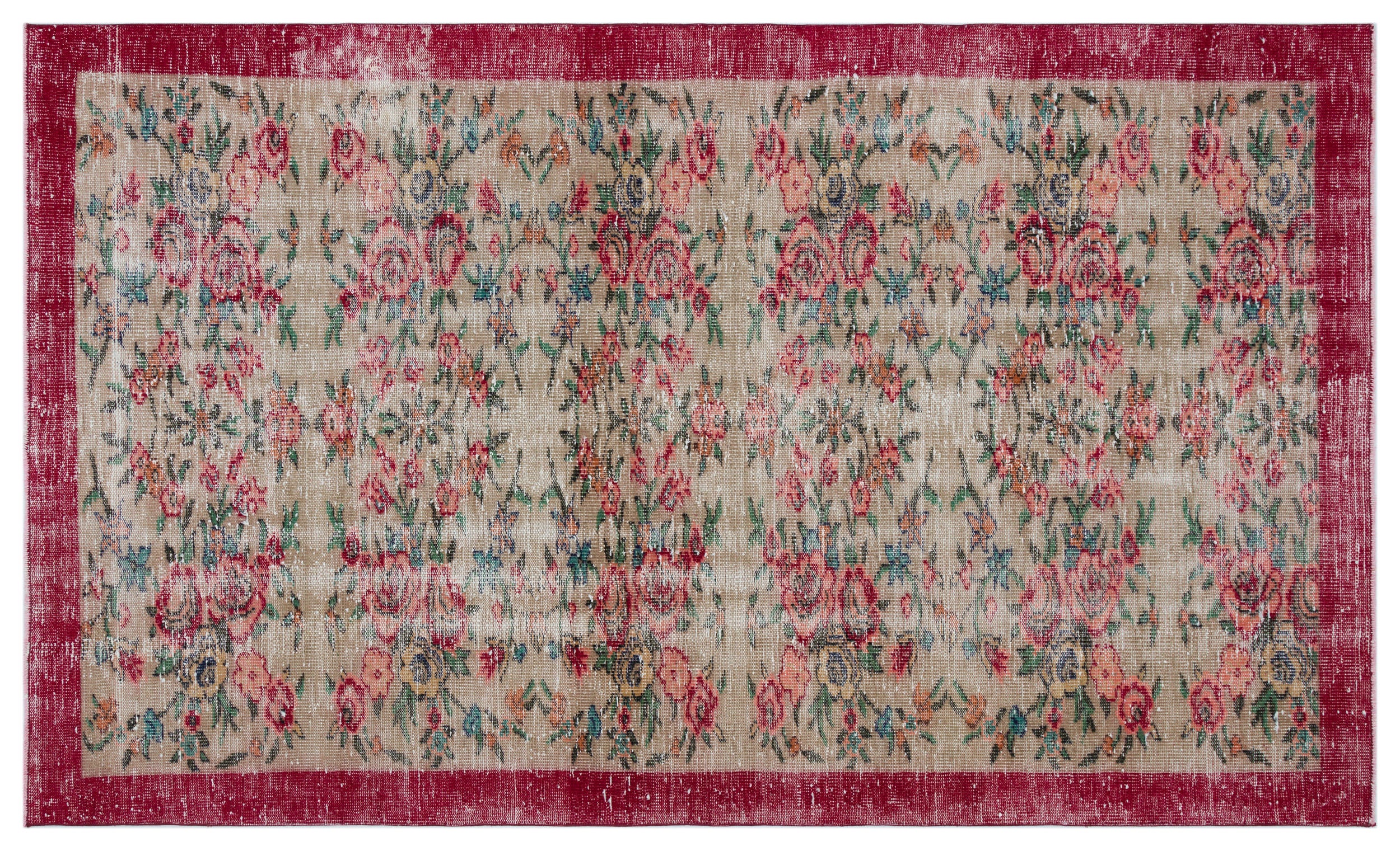 Naturel Over Dyed Vintage Rug 5'1'' x 8'6'' ft 154 x 260 cm