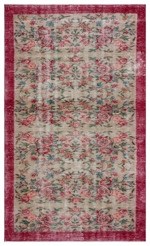 Naturel Over Dyed Vintage Rug 5'1'' x 8'6'' ft 154 x 260 cm