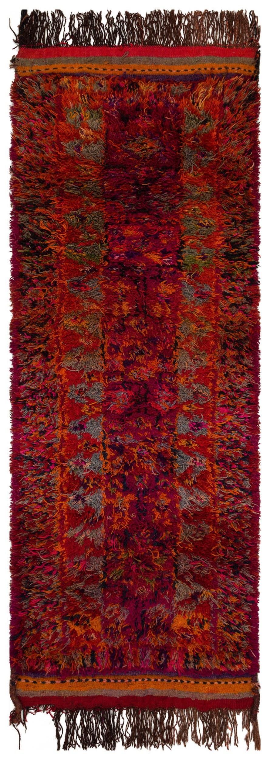 One-of-a-kind Hand Knotted Tulu Runner 3&#39;7&#39;&#39; x 9&#39;10&#39;&#39; ft 110 x 300 cm