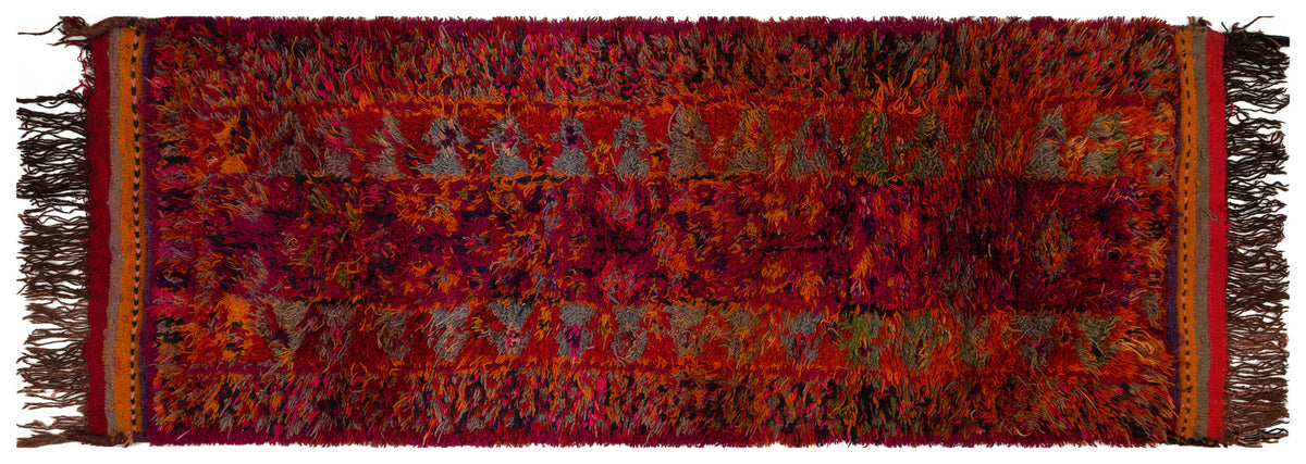 One-of-a-kind Hand Knotted Tulu Runner 3&#39;7&#39;&#39; x 9&#39;10&#39;&#39; ft 110 x 300 cm
