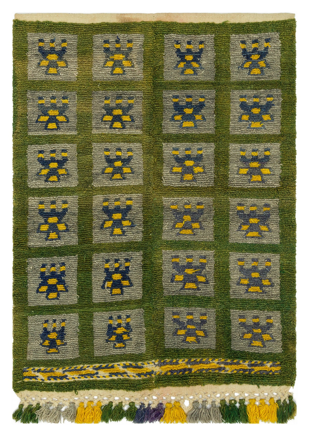 Geometric Over Dyed Kilim Rug 3&#39;5&#39;&#39; x 4&#39;7&#39;&#39; ft 103 x 140 cm