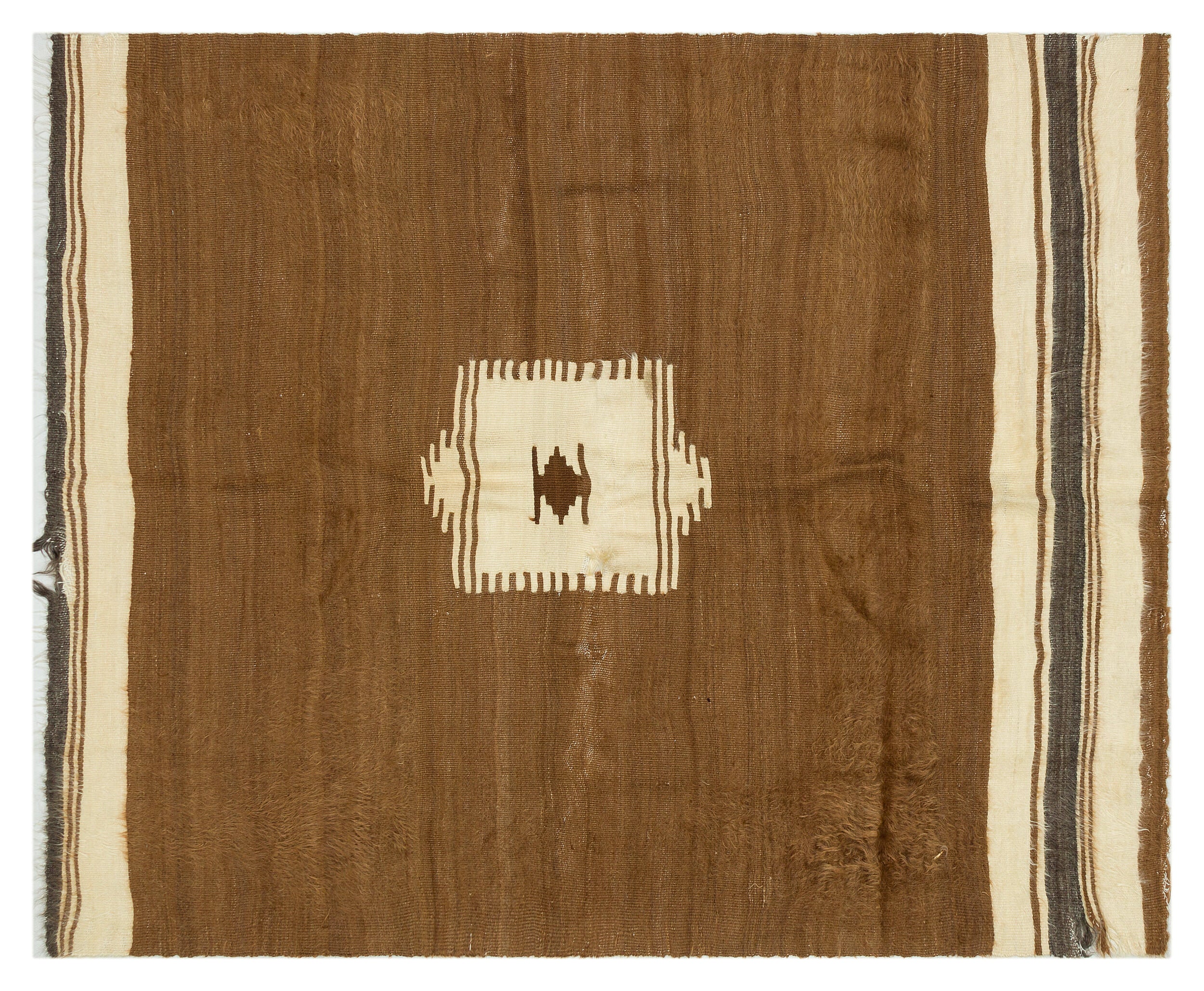 Geometric Over Dyed Kilim Rug 4'2'' x 5'3'' ft 127 x 160 cm