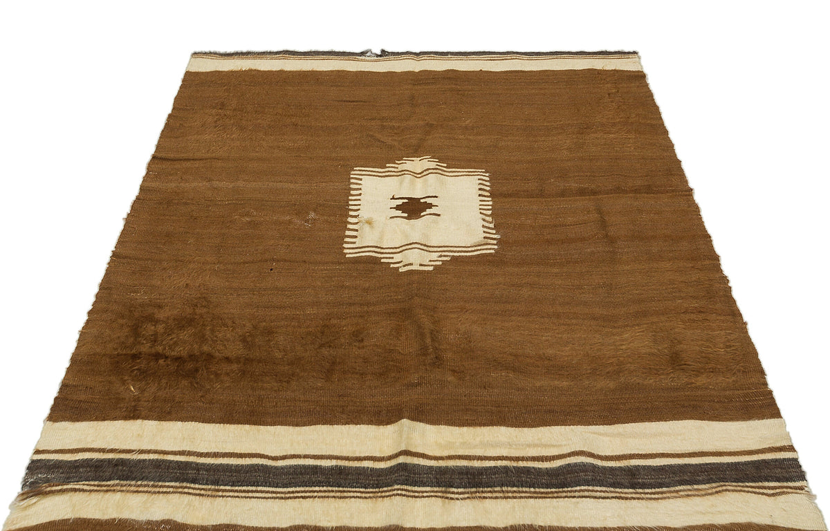 Geometric Over Dyed Kilim Rug 4&#39;2&#39;&#39; x 5&#39;3&#39;&#39; ft 127 x 160 cm