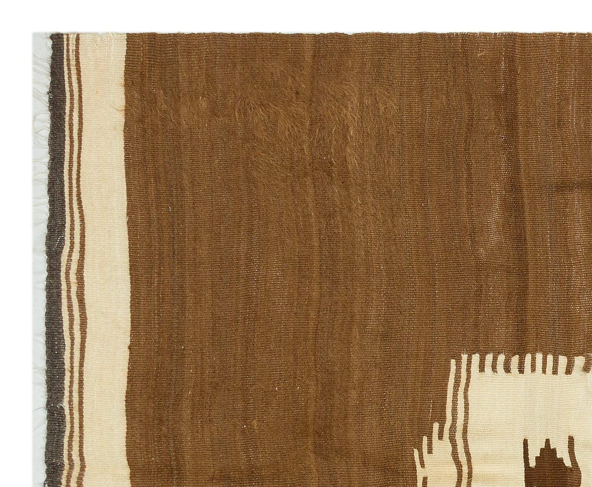 Geometric Over Dyed Kilim Rug 4&#39;2&#39;&#39; x 5&#39;3&#39;&#39; ft 127 x 160 cm