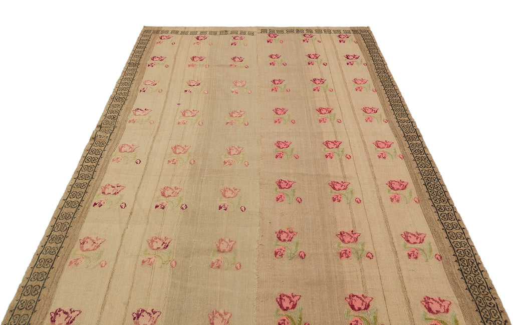 Geometric Over Dyed Kilim Rug 5'2'' x 8'3'' ft 158 x 252 cm