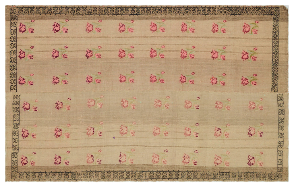 Geometric Over Dyed Kilim Rug 5'2'' x 8'3'' ft 158 x 252 cm