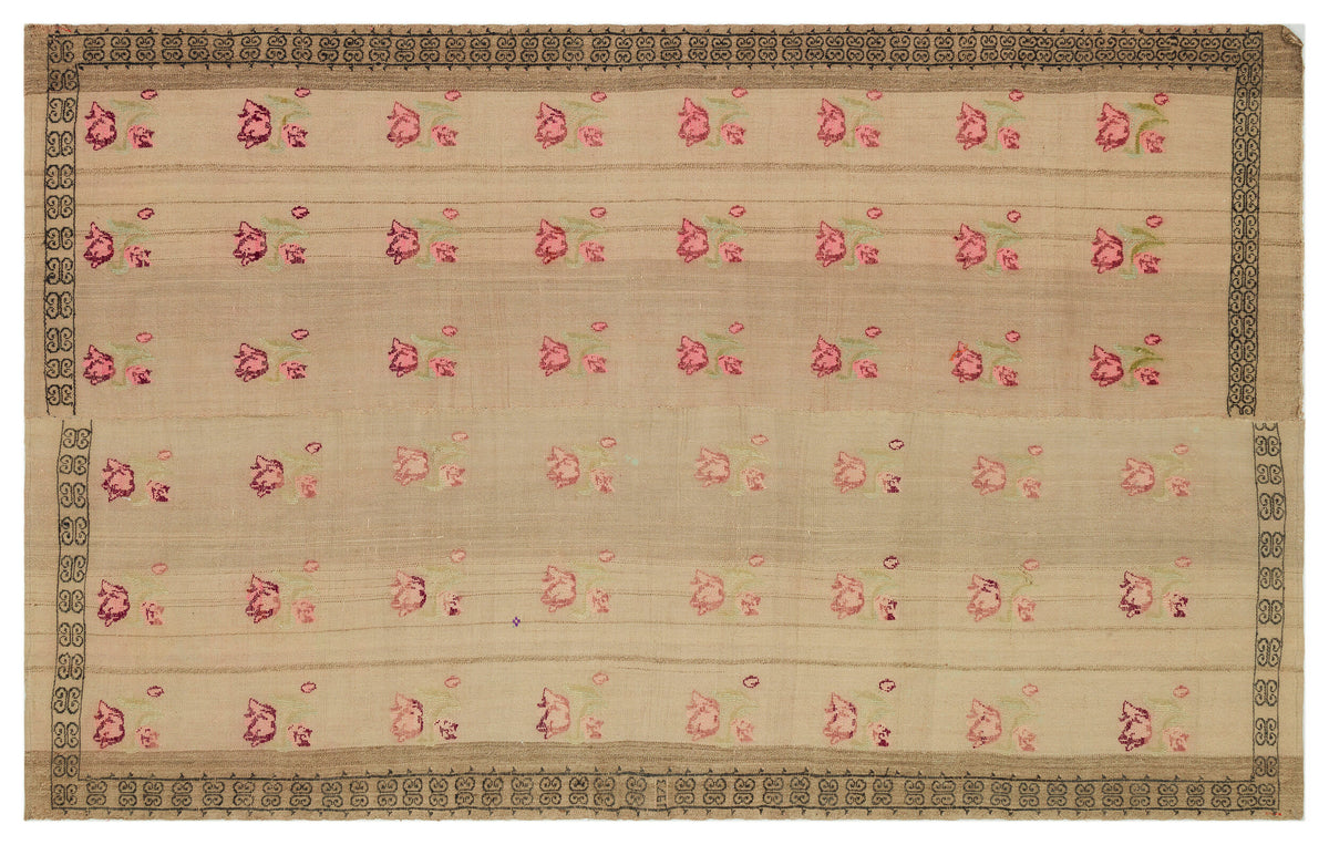 Geometric Over Dyed Kilim Rug 5&#39;2&#39;&#39; x 8&#39;3&#39;&#39; ft 158 x 252 cm