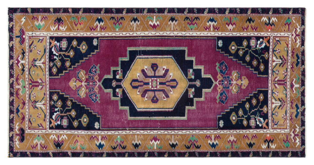 Natural Anatolium Turkish Vintage Rug 3&#39;1&#39;&#39; x 6&#39;1&#39;&#39; ft 93 x 185 cm