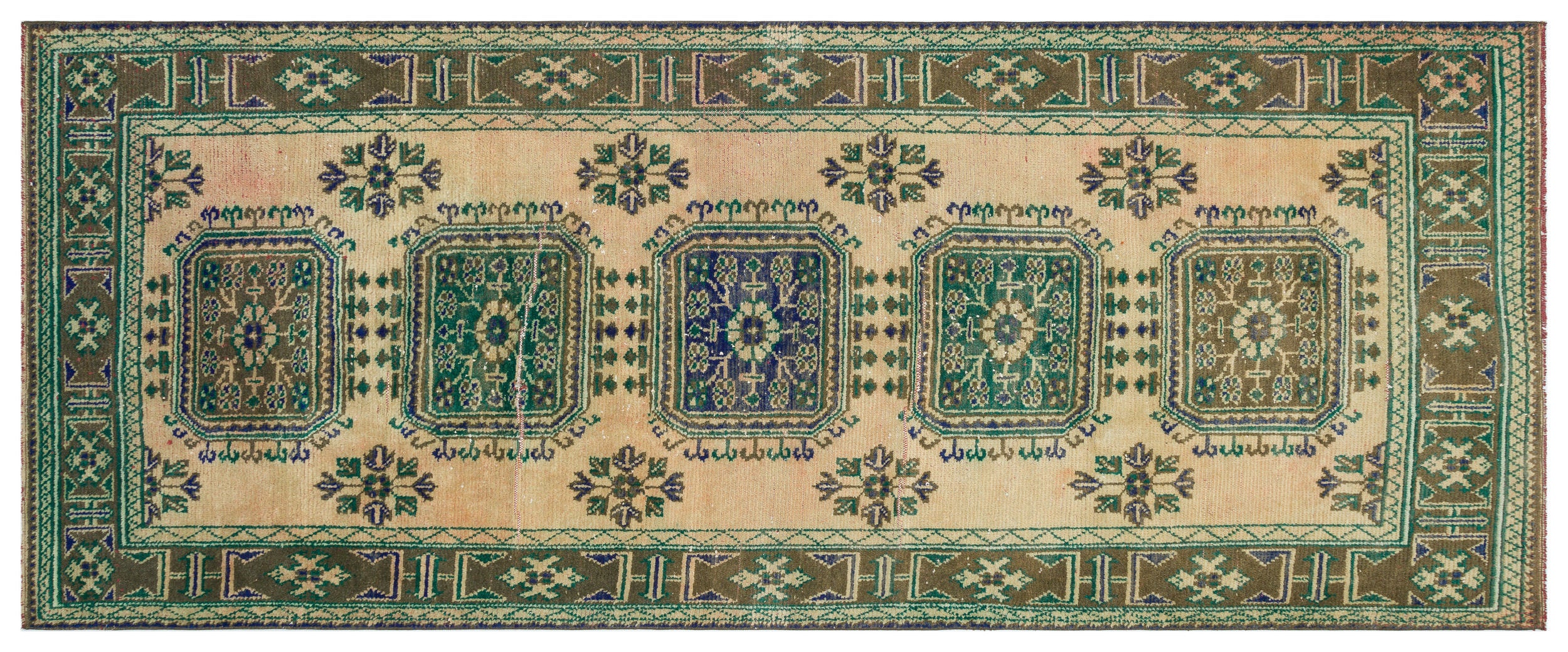 Natural Anatolium Turkish Vintage Runner 4'6'' x 10'11'' ft 138 x 333 cm