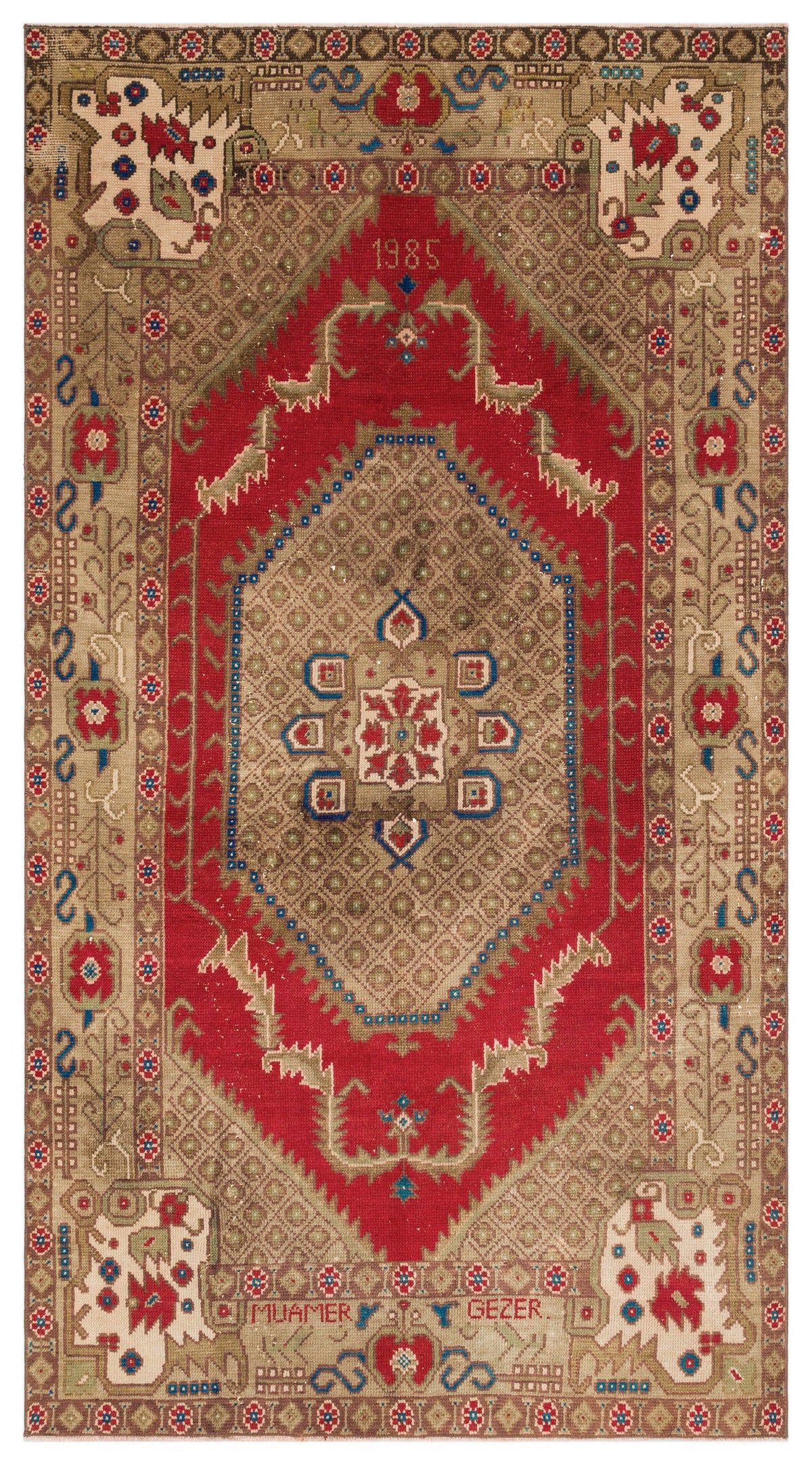 Natural Anatolium Turkish Vintage Rug 4&#39;12&#39;&#39; x 9&#39;1&#39;&#39; ft 152 x 276 cm