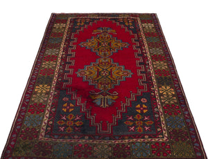 Natural Anatolium Turkish Vintage Rug 3'12'' x 6'6'' ft 121 x 197 cm