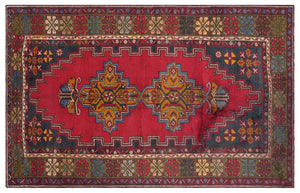 Natural Anatolium Turkish Vintage Rug 3'12'' x 6'6'' ft 121 x 197 cm