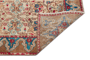 Natural Anatolium Turkish Vintage Rug 4'4'' x 6'7'' ft 132 x 201 cm