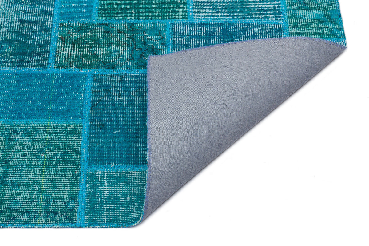 Turquoise  Over Dyed Patchwork Unique Rug 2&#39;7&#39;&#39; x 5&#39;1&#39;&#39; ft 79 x 155 cm