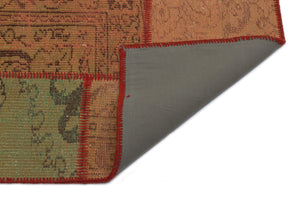 Brown Over Dyed Patchwork Unique Rug 3'11'' x 6'0'' ft 120 x 183 cm