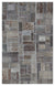 Gray Over Dyed Patchwork Unique Rug 3'10'' x 6'2'' ft 117 x 187 cm