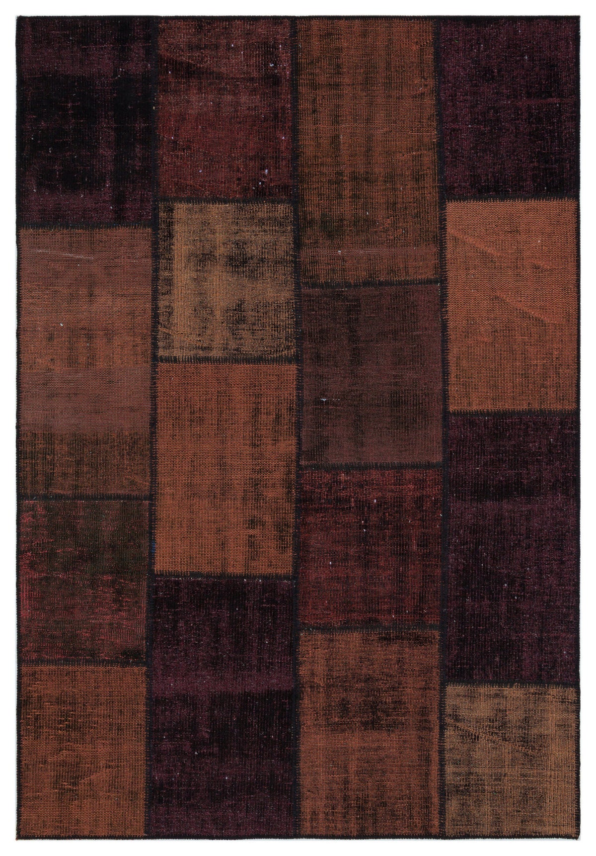 Black Over Dyed Patchwork Unique Rug 5&#39;3&#39;&#39; x 7&#39;7&#39;&#39; ft 160 x 230 cm