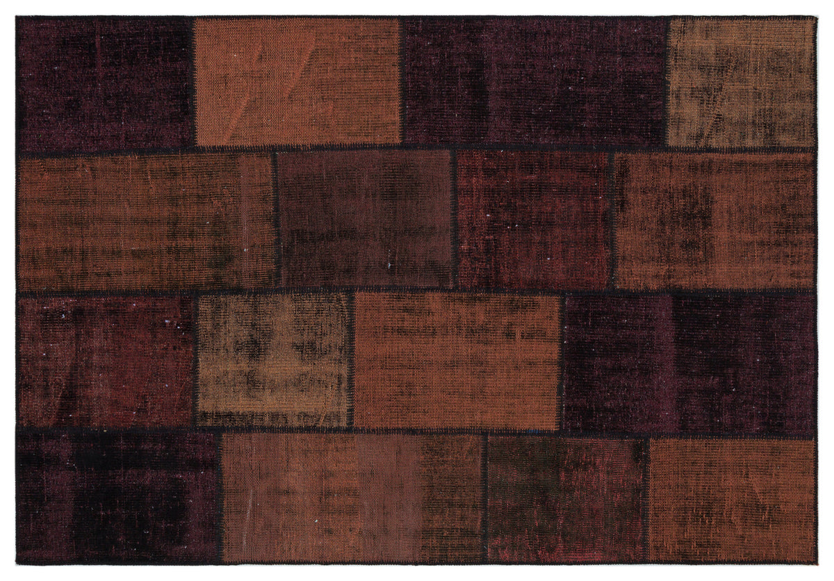 Black Over Dyed Patchwork Unique Rug 5&#39;3&#39;&#39; x 7&#39;7&#39;&#39; ft 160 x 230 cm