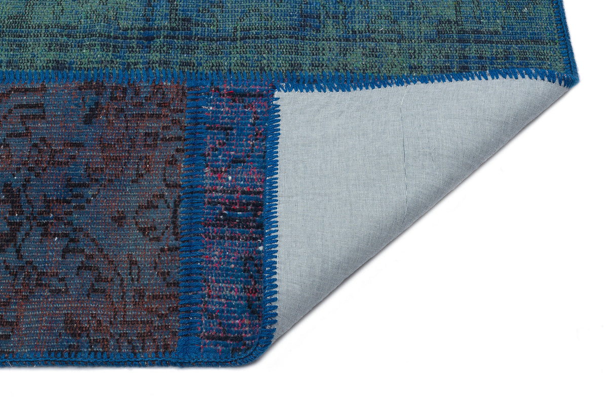 Turquoise  Over Dyed Patchwork Unique Rug 5&#39;3&#39;&#39; x 7&#39;7&#39;&#39; ft 160 x 230 cm