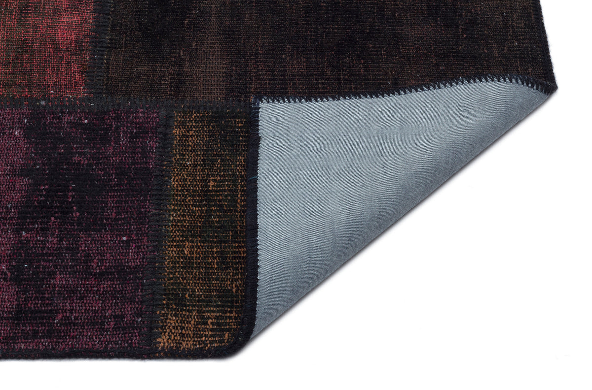 Black Over Dyed Patchwork Unique Rug 5&#39;3&#39;&#39; x 7&#39;7&#39;&#39; ft 160 x 230 cm