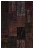 Black Over Dyed Patchwork Unique Rug 5'3'' x 7'7'' ft 160 x 230 cm