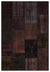 Black Over Dyed Patchwork Unique Rug 5'3'' x 7'7'' ft 160 x 230 cm
