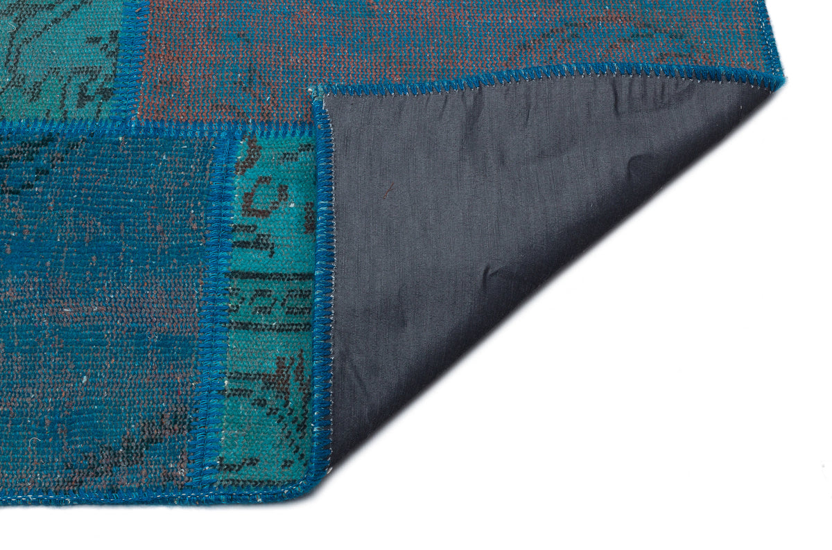 Turquoise  Over Dyed Patchwork Unique Rug 5&#39;3&#39;&#39; x 7&#39;7&#39;&#39; ft 160 x 230 cm