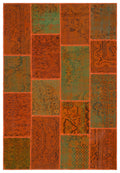 Orange Over Dyed Patchwork Unique Rug 5'3'' x 7'7'' ft 160 x 230 cm