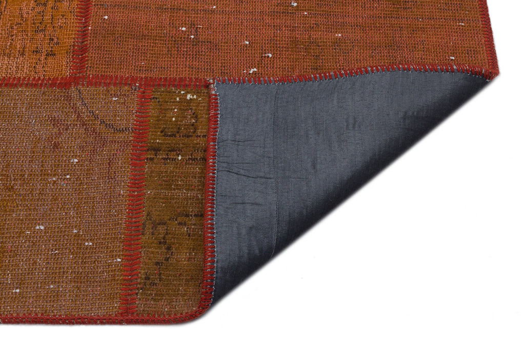 Orange Over Dyed Patchwork Unique Rug 5'3'' x 7'7'' ft 160 x 230 cm