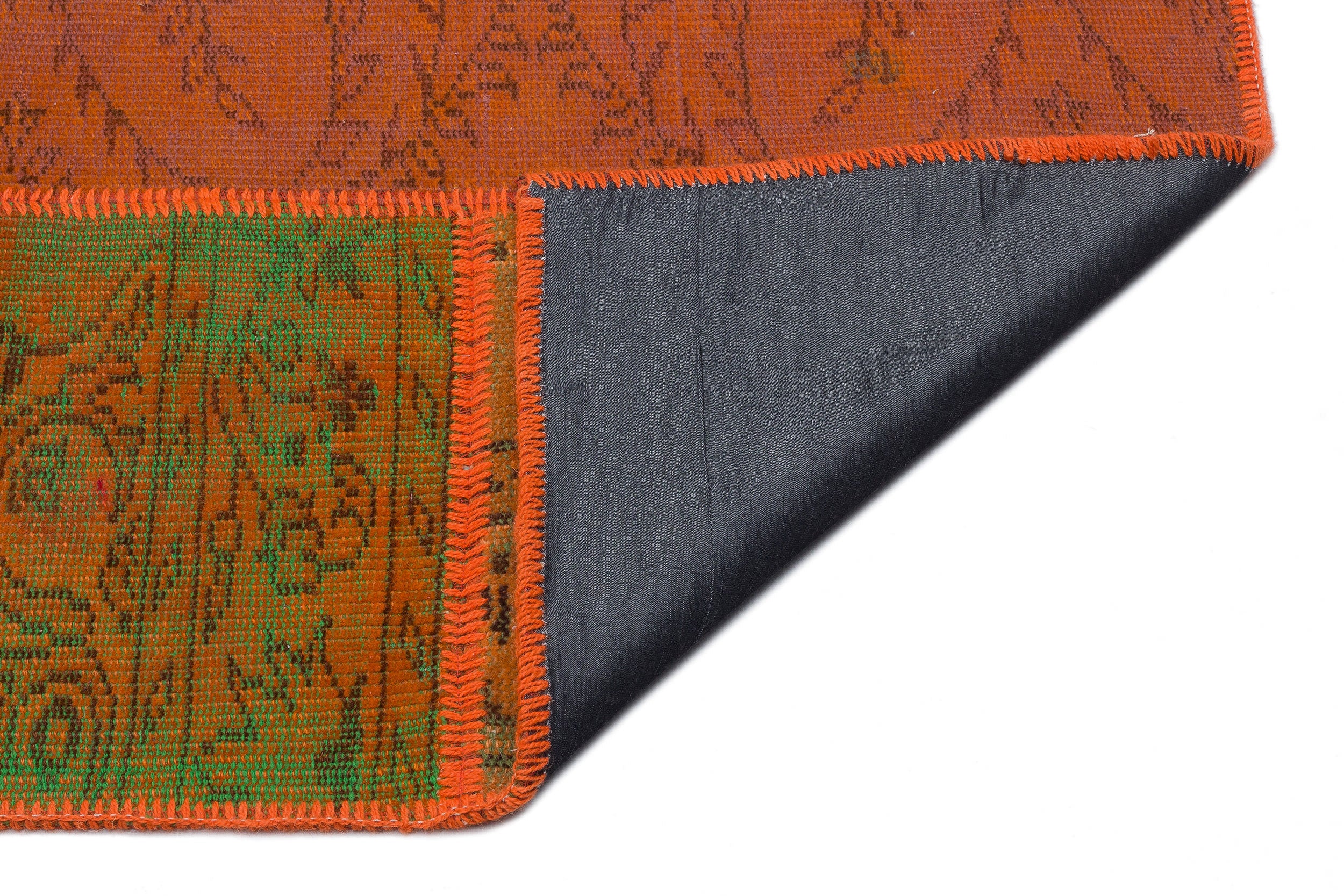 Orange Over Dyed Patchwork Unique Rug 5'3'' x 7'7'' ft 160 x 230 cm
