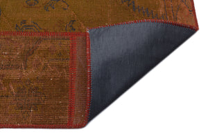 Brown Over Dyed Patchwork Unique Rug 5'3'' x 7'7'' ft 160 x 230 cm