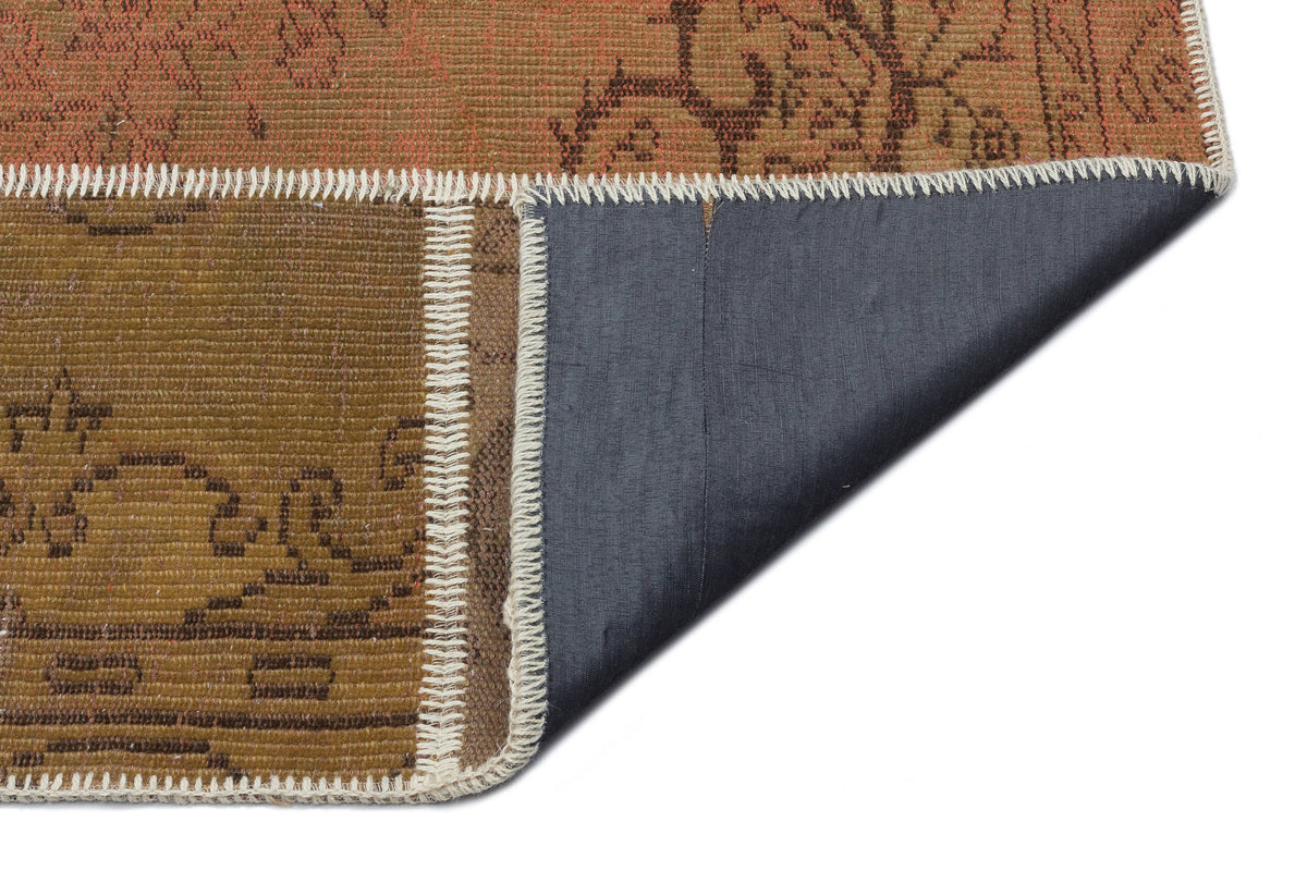 Brown Over Dyed Patchwork Unique Rug 5&#39;3&#39;&#39; x 7&#39;7&#39;&#39; ft 160 x 230 cm