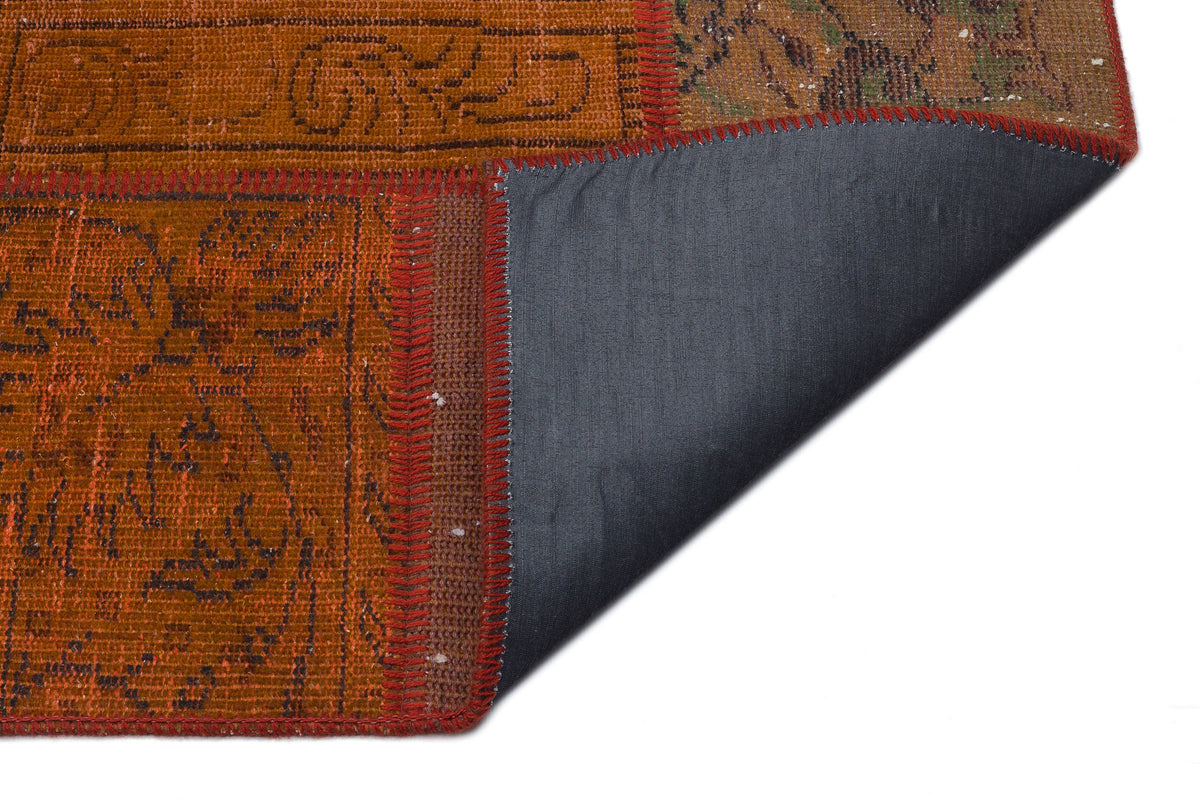 Brown Over Dyed Patchwork Unique Rug 5&#39;3&#39;&#39; x 7&#39;7&#39;&#39; ft 160 x 230 cm