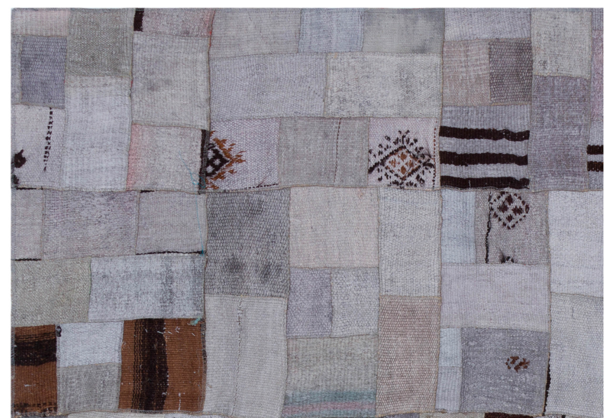 Natural Vintage Hemp Patchwork Rug 5&#39;3&#39;&#39; x 7&#39;7&#39;&#39; ft 160 x 230 cm