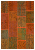 Orange Over Dyed Patchwork Unique Rug 5'3'' x 7'7'' ft 160 x 230 cm