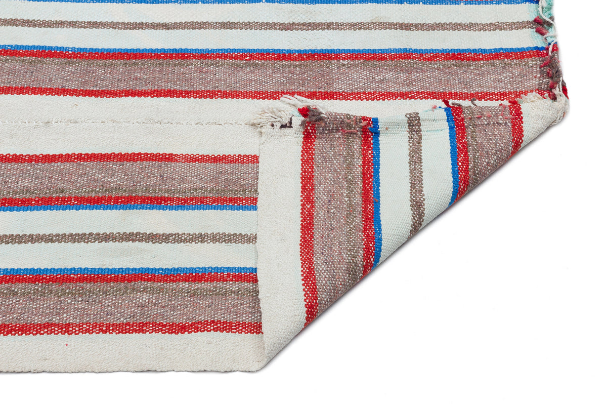 Striped Over Dyed Kilim Rug 4&#39;8&#39;&#39; x 7&#39;5&#39;&#39; ft 141 x 227 cm